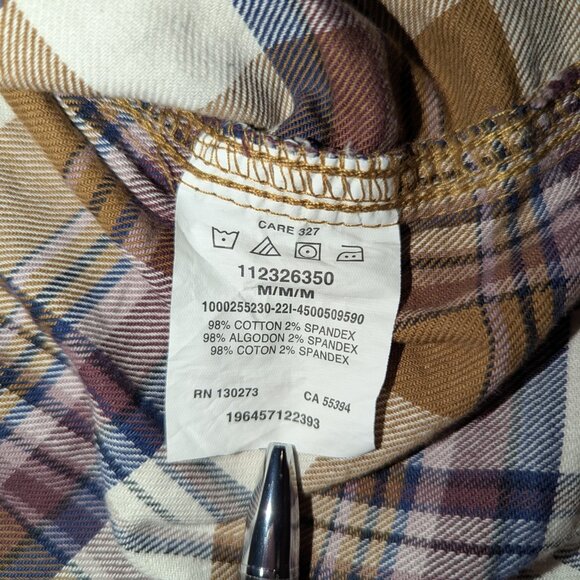 Lee Mens Long Sleeve Button Up Shirt Flannel M Cotton Multi-Color Plaid Like New - Picture 6 of 7